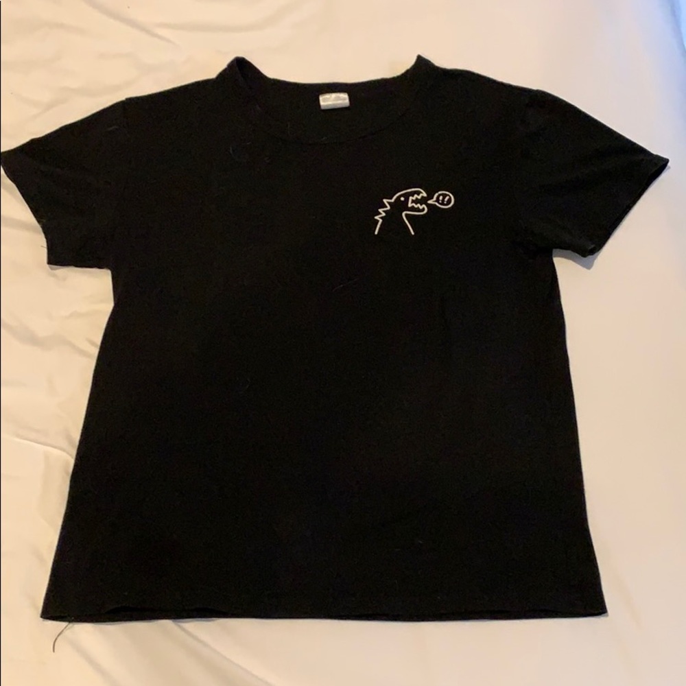 cute black printed tee